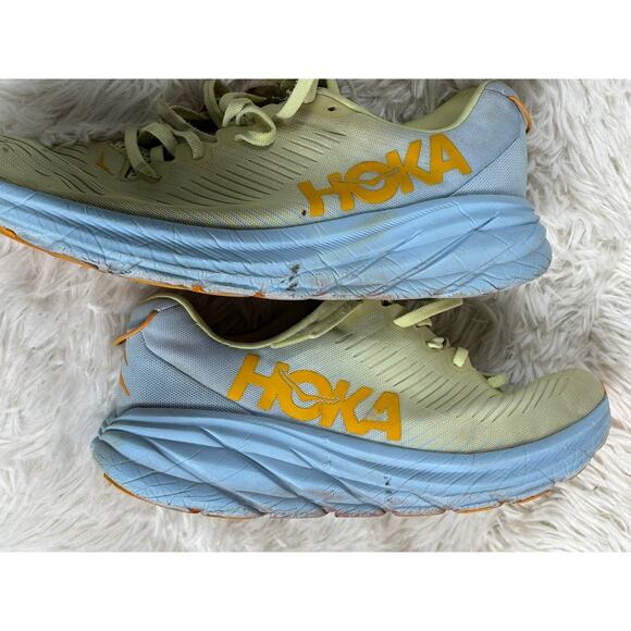 Hoka One One Rincon 3 Womens Size 10B Butterfly Sumer Blue Yellow Running Shoes - Picture 2 of 10